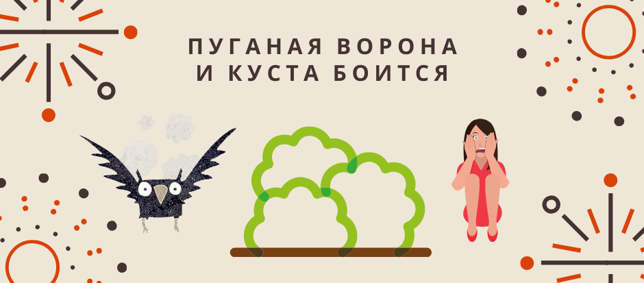 Смысл пословицы "Пуганая ворона и куста боится"?