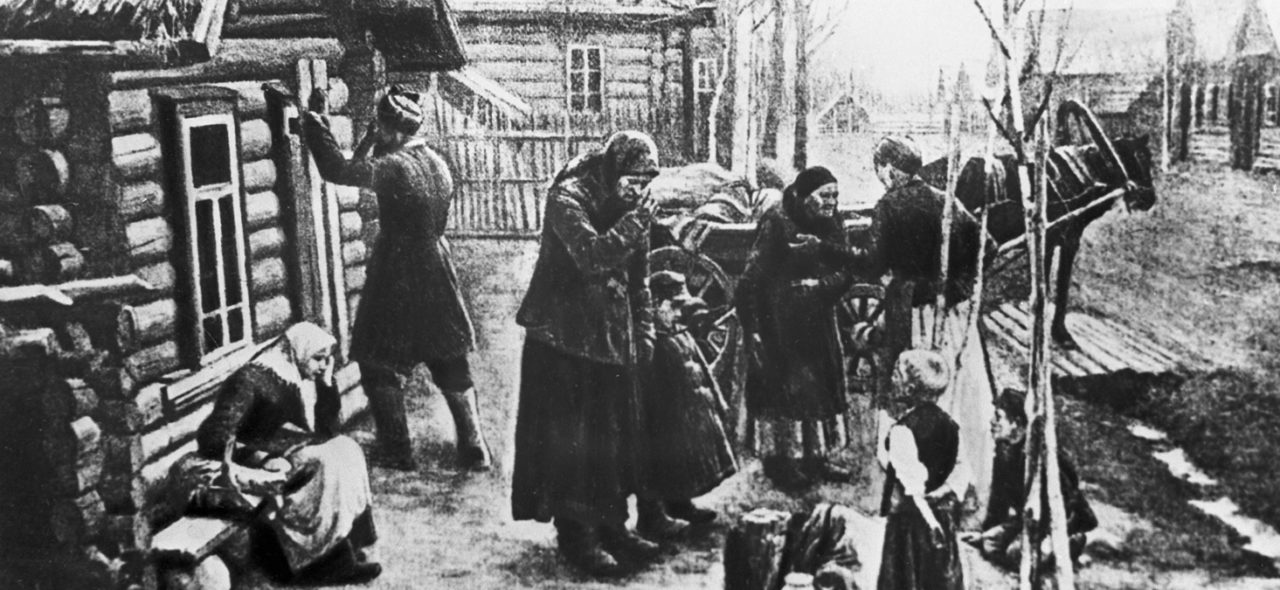 Деревенские жители работают 