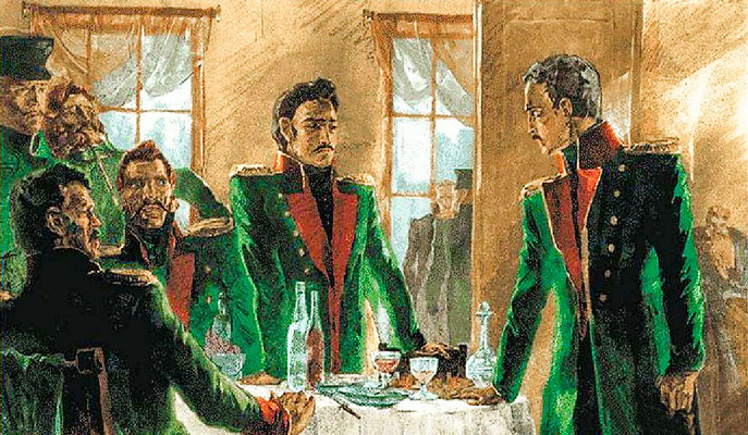Печорин и Вулич заключают пари